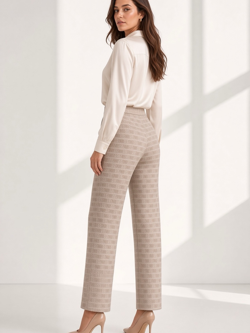 THIS IS FOR @DYMDYM72 Fendi Beige Logo Jacquard Pants - Picture 4 of 12